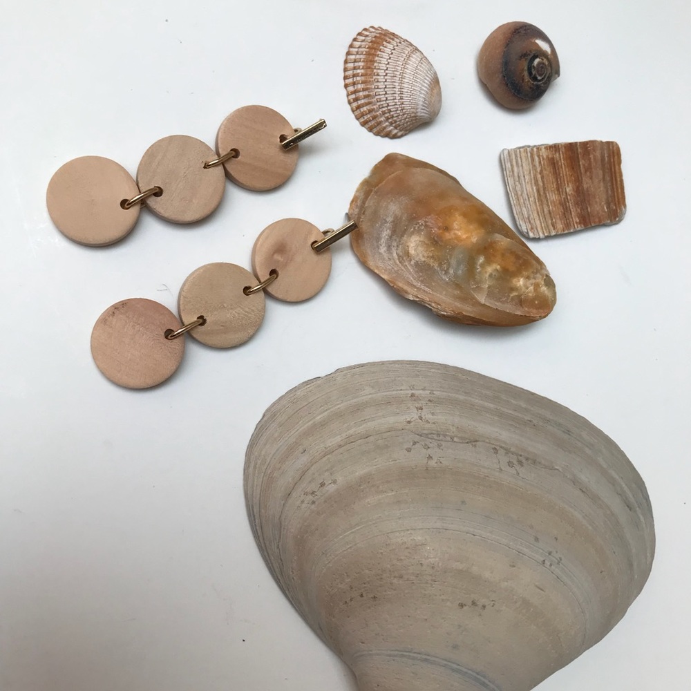 Circle Wood Earrings Fashion Summer Vacation